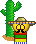 Pod tretm kaktusom.